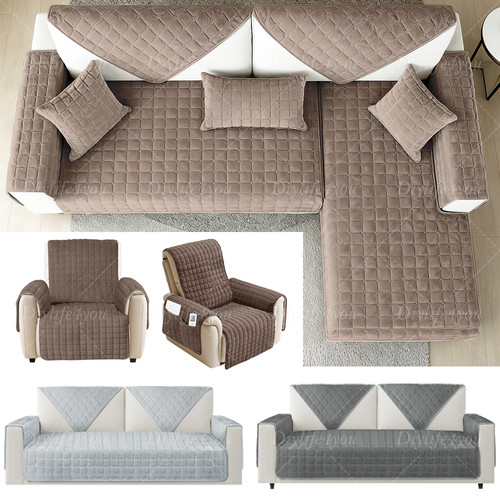 Soft plush sofa seat cover - soft,